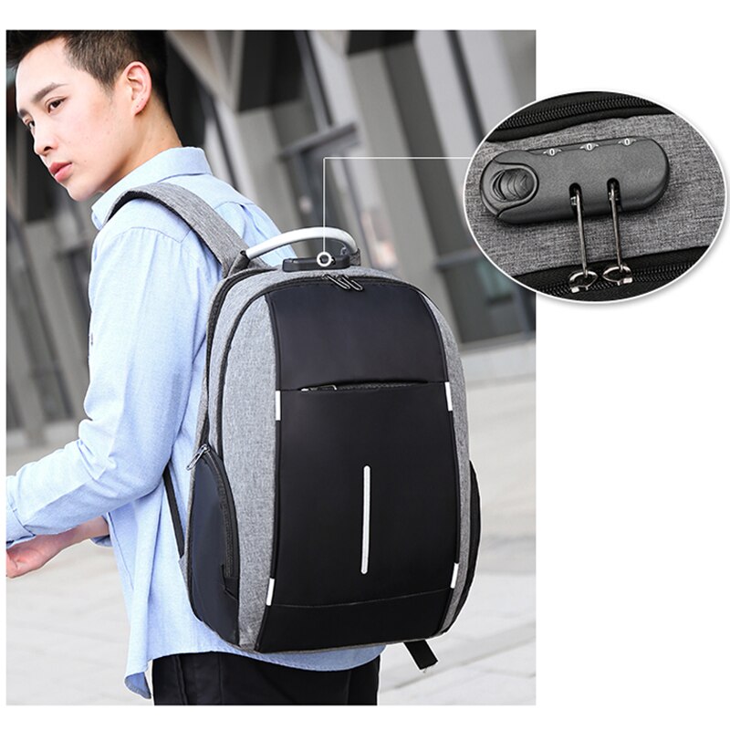 Men's Backpack Business Multifunctional USB Charging Notebook Bag For 15.6 Inch Casual Waterproof Backbag For Man