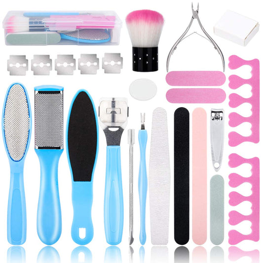 Professional Pedicure Kit 20 in 1 Professional Pedicure Tools Set Feet Scrubber Dead Skin Remover, Callus Remover for Foot Kit