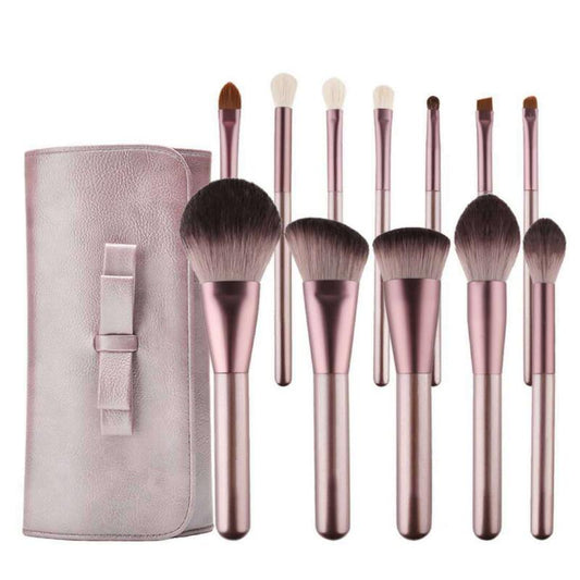 12pcs Grapes Makeup Brushes Set Microcrystalline Silk Cosmetic Bag Foundation Concealer Blush Shading Eyeshadow Beauty