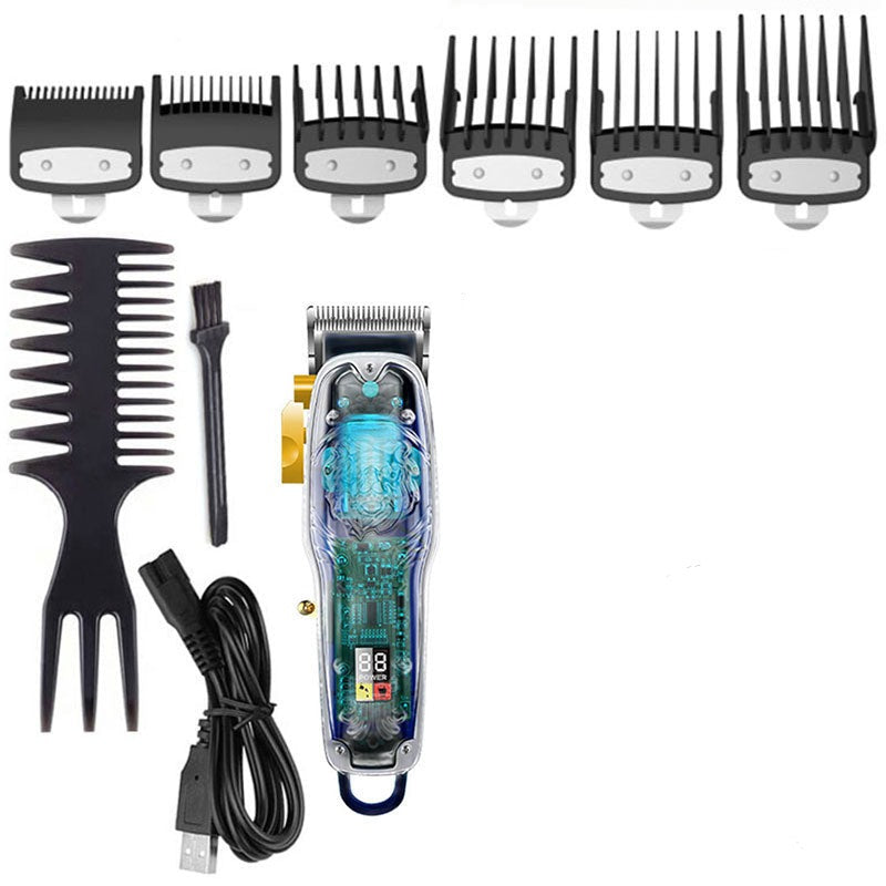 Professional Men's Adjustable Electric Hair Clipper Lcd Barber Shop Taper Lever Hair Trimmer Beard Haircut Machine