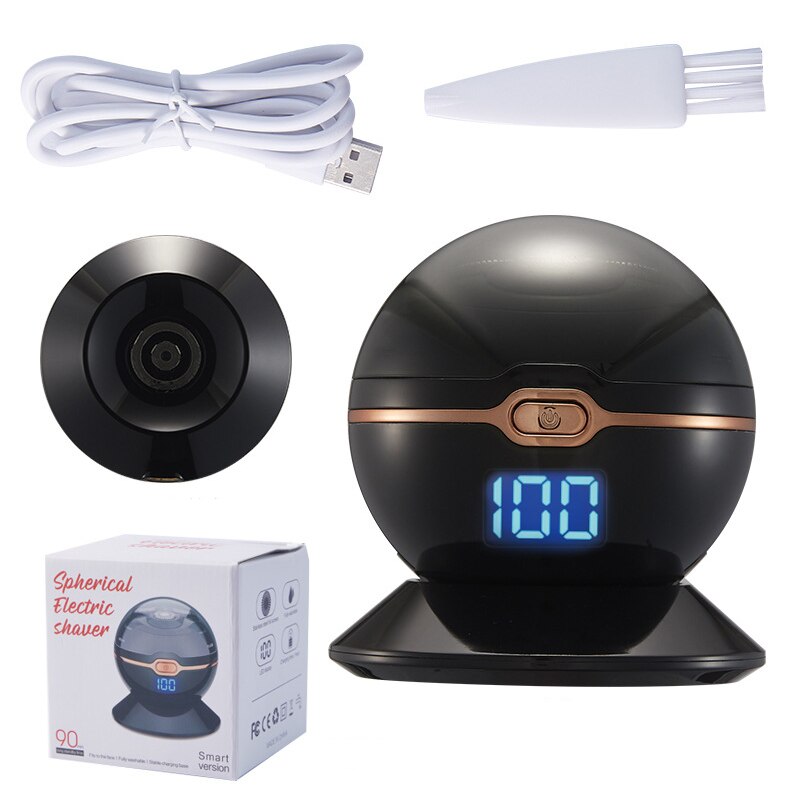 New Ball Shape Electric Razor USB Rechargeable Mustache Trimmer with Base for Men Barber Shaving Machine Beard Trimmers