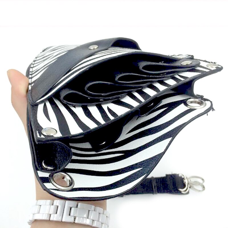 PU Leather Rivet Hair Scissor Bag Clips Bag Hairdressing Barber Scissor Holster Pouch Holder Case with Waist Shoulder Belt