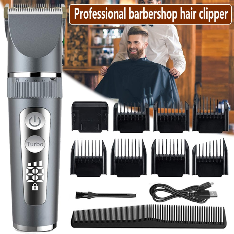 Professional Hair Clipper for Men Rechargeable Electric Razor Hair Trimmer Hair Cutting Machine Beard Trimmer Fast Charging