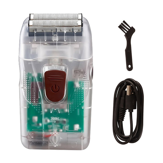 Barber Shaver Shaper Electric Shaver Rechargeable Beard USB Electric Razor for Oil Head Bald Head Shaving Machine Push White