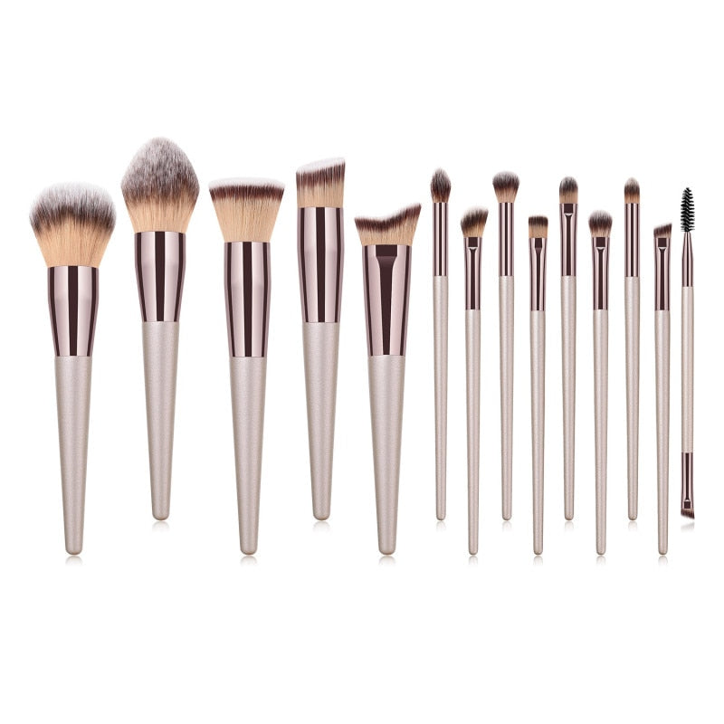 14pcs Fashionable Brushes Contour Blush Makeup Professional Foundation Eyeshadow Eyebrow Powder Make Up Brush Cosmetic Tools