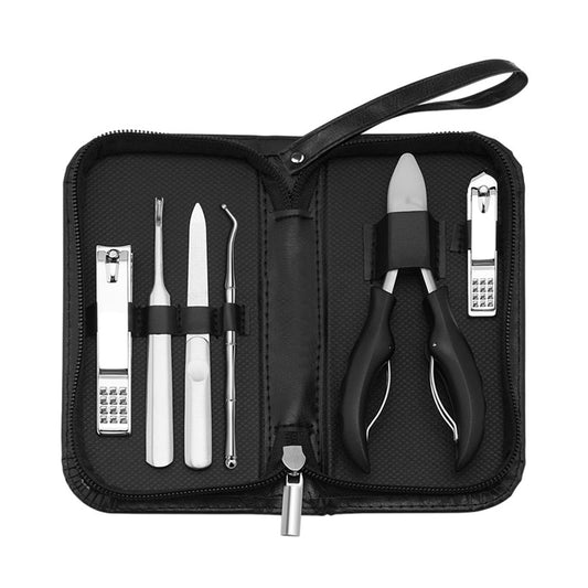 6Pcs/lot Manicure Set Pedicure Sets Nail Clipper Stainless Steel Professional Nail Cutter Tools with Travel Case Kit