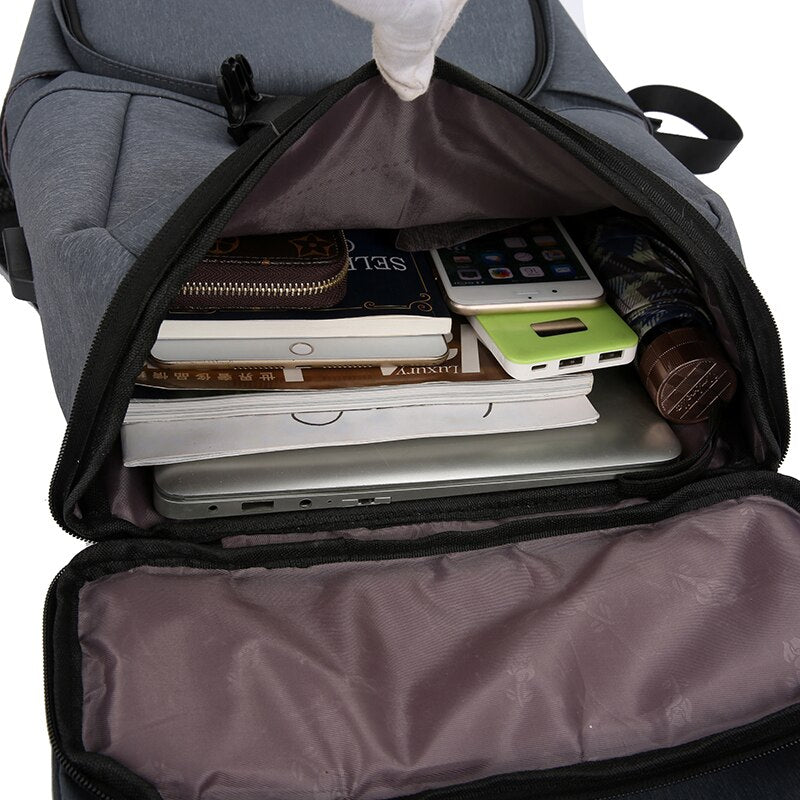 Men's Backpack USB Charging Business Bag Multifunctional Waterproof Oxford Cloth Rucksack Male Ultralight Laptop Backpack