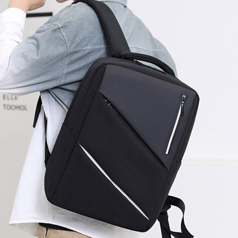 Backpack For Men Waterproof Nylon Luxury Designer Backbag USB Charging Business Anti-theft Black Urban Bag For Laptop 15.6-inch