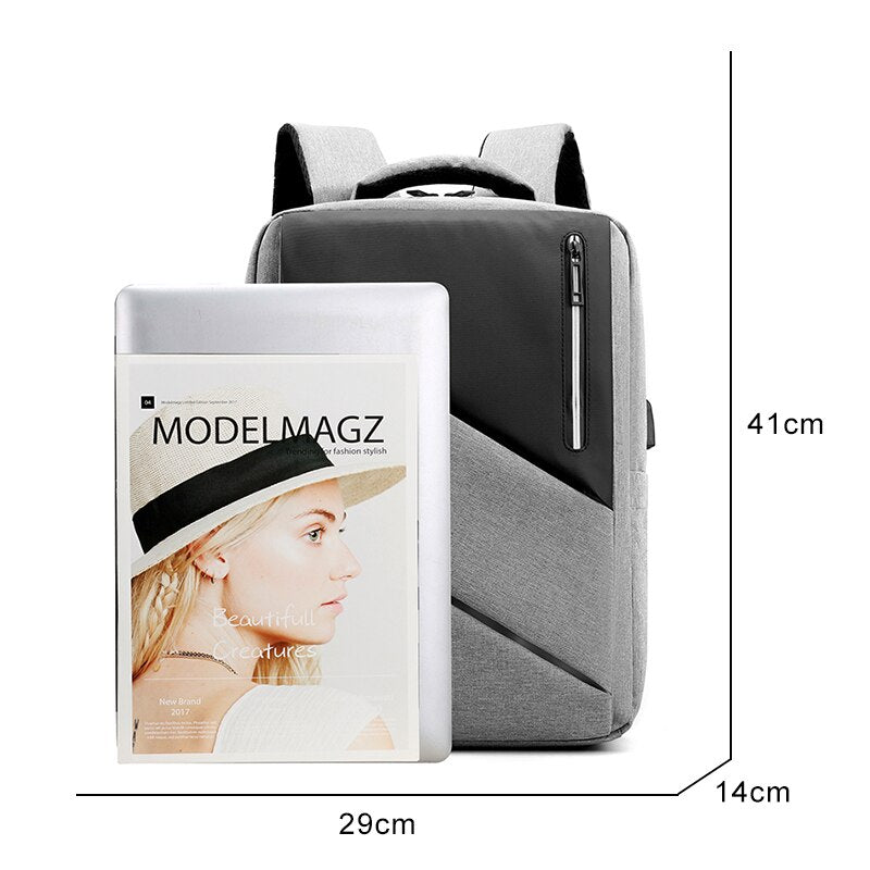 Backpack For Men Waterproof Nylon Luxury Designer Backbag USB Charging Business Anti-theft Black Urban Bag For Laptop 15.6-inch