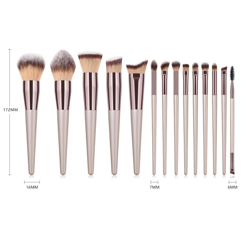 14pcs Fashionable Brushes Contour Blush Makeup Professional Foundation Eyeshadow Eyebrow Powder Make Up Brush Cosmetic Tools