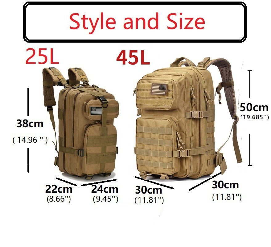 Army Military Tactical Backpack Large Hiking Backpacks Bags Business Men Backpack 25L/45L