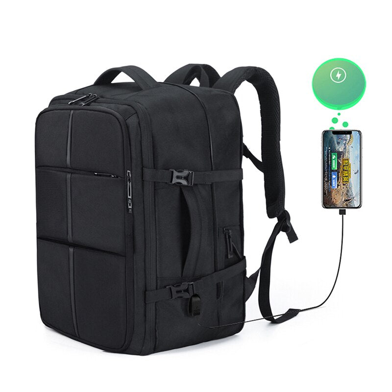 Large-capacity Men's Backpack Multifunction USB Charging Bagpack Male Business Bag For Laptop 17.6 Inch Expandable Rucksack