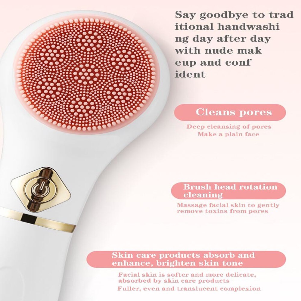 Electric Facial Cleansing Spin Brush Waterproof Face Scrubber Deep Cleaning Skin Exfoliation Makeup Remover Facial Spa Massager