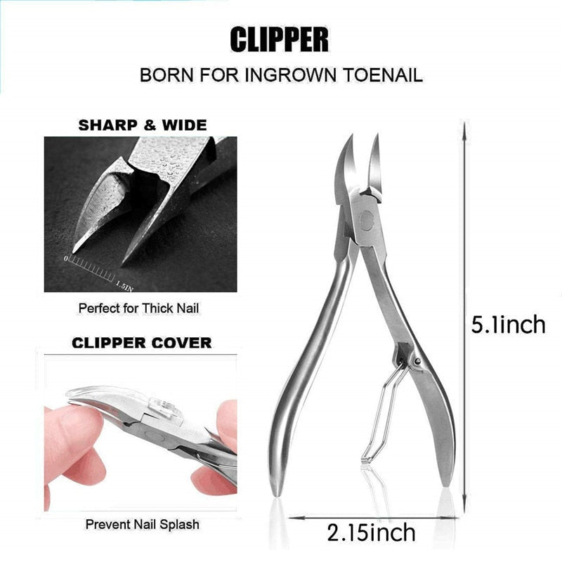 Professional Pedicure Tools Ingrown Toenail Tools Kit Nail Care Ingrown Toenail Removal Correction Clippers Foot Care 12 Pcs/Set