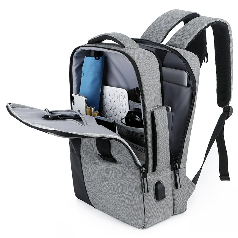 Mens Backpack Business Multifunctional  Bag For Laptop USB Charging Waterproof Oxford Cloth Wear-resistant Rucksack Man