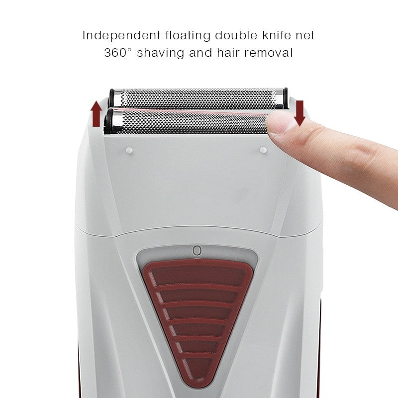 Men's Shaver Beard Travel USB Double Blade Shaving Trimmer Short Hair Removal Male Machine Clipper