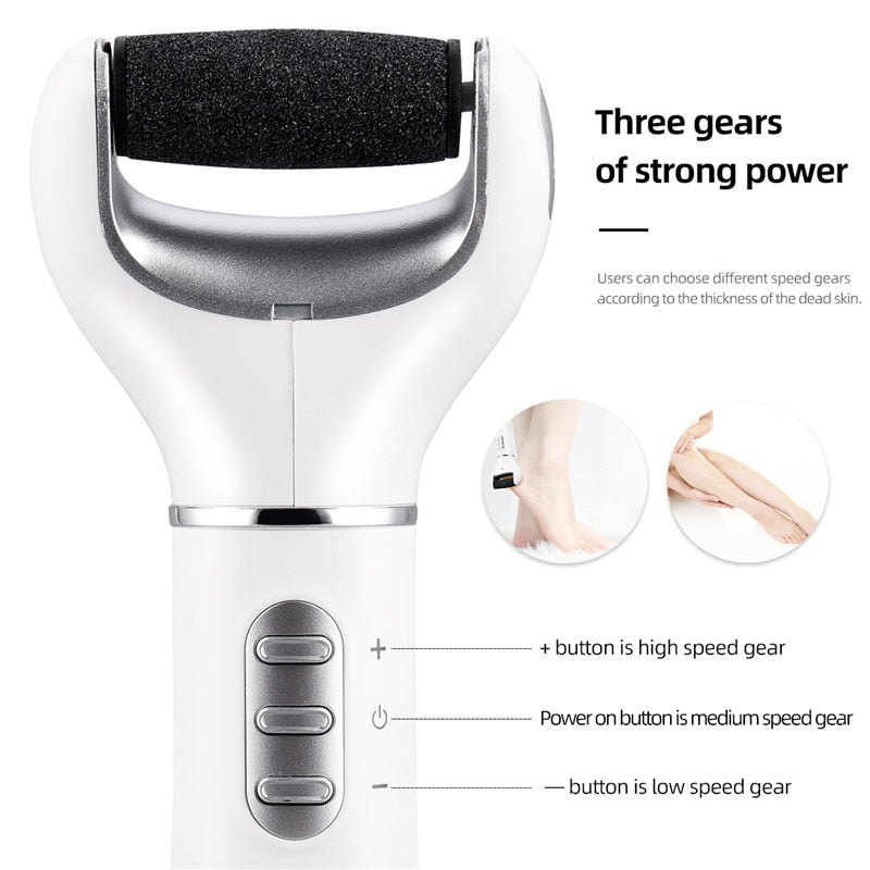 Electric Foot File Callus Remover Usb Rechargeable Pedicure Dead Skin Callus Remover Foot Skin Care Machine +Replacement Heads