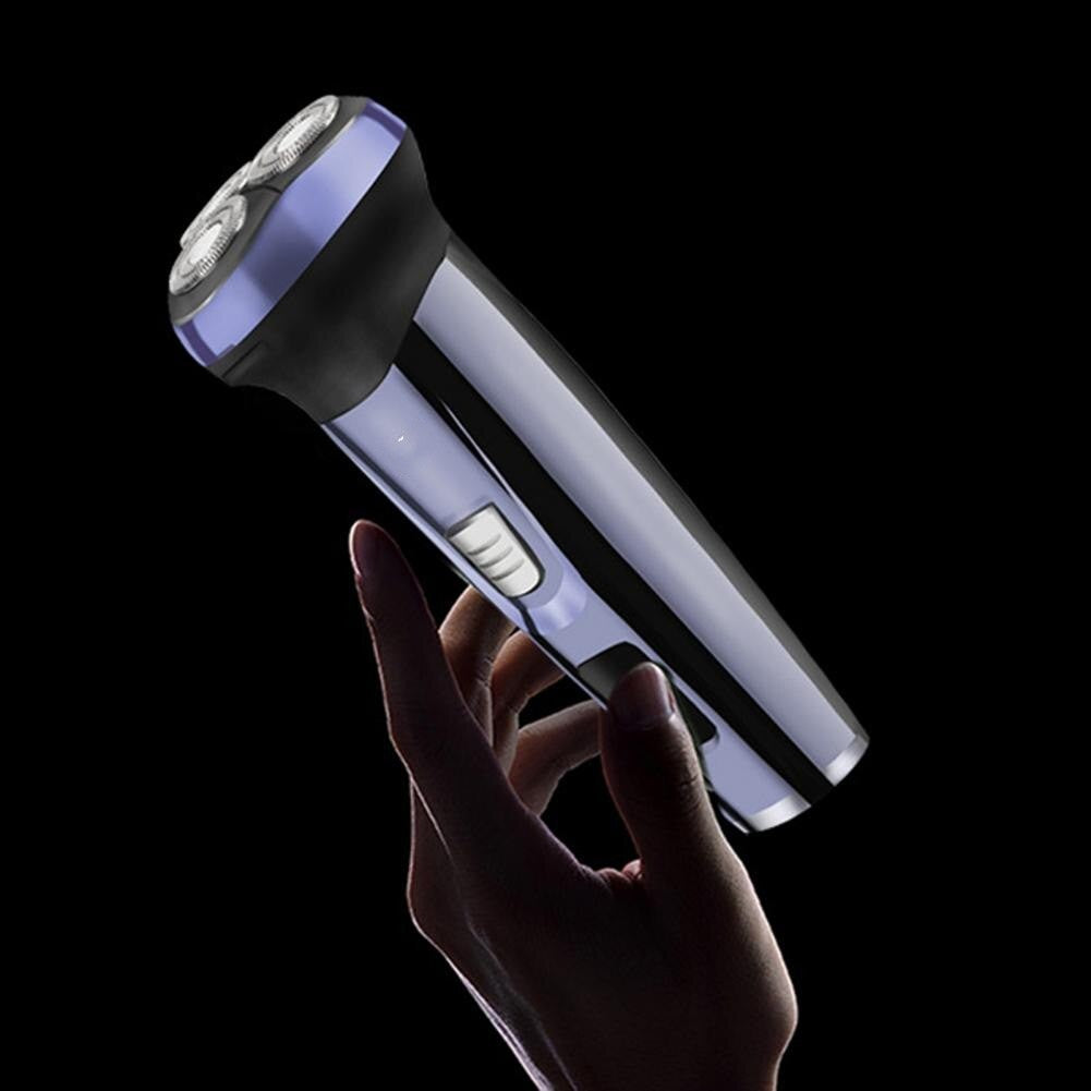 Replaceable Battery Strong Driving Force ABS USB Charging Electric Shaver Triple Blade Floating Razor Shaving Machine Washable