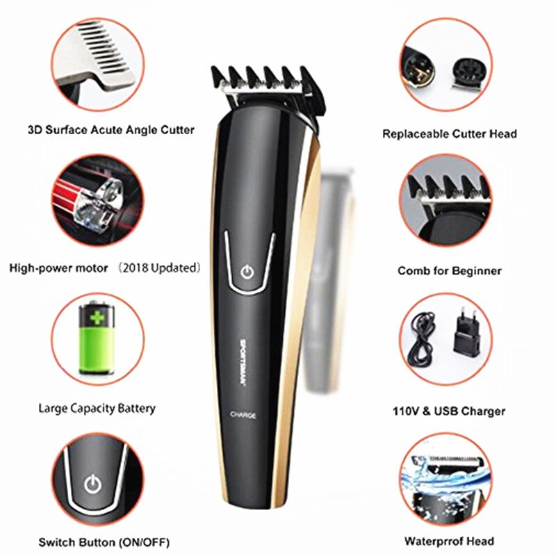 Electric Shavers for Men Waterproof Electric Trimmer Razor Wet & Dry Use Rechargeable Battery Rotary Shavers Machine Shaving