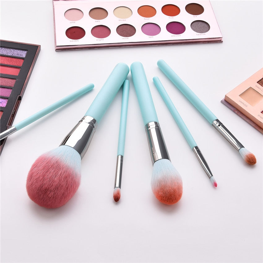 12pcs/set Makeup Brushes Light Blue Beauty Cosmetics Foundation Blush Powder Concealer Eyeshadow Eyebrow