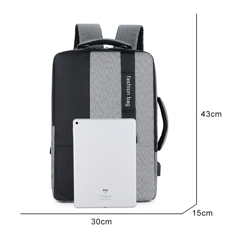 Mens Backpack Business Multifunctional  Bag For Laptop USB Charging Waterproof Oxford Cloth Wear-resistant Rucksack Man