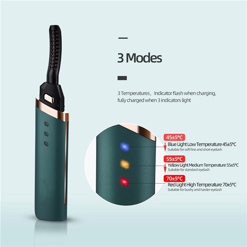 Electric Eyelash Curler Portable Heated Eyelashes Curling USB Rechargeable Beauty Makeup Tool Long Lasting Lash Lifting Ironing
