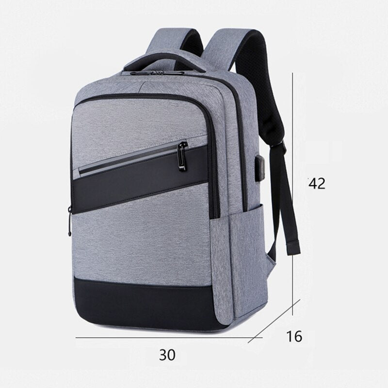 Backpack For Men Multifunctional Man's Business Bag USB Charging Waterproof Rucksack Male For Laptop Trolley Strap Design