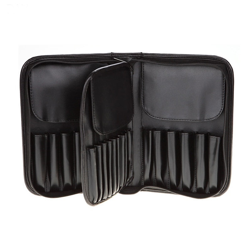 Makeup Brush Bag Zipper 29pcs Brushes Holder Case Artist Pockets Storage For Men Women Cosmetic Brush Case