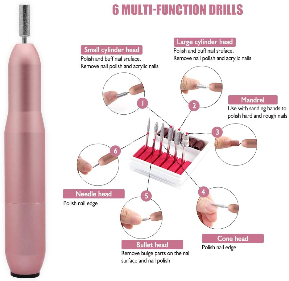 USB Electric Nail File Nail Sander Professional Nails Manicure Machine Manicure Pedicure Kit for Salon and Home Nail Art Tools