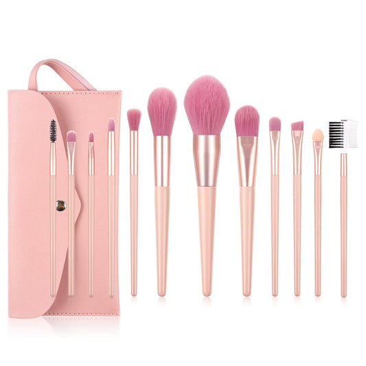 12pcs Nude Pink Makeup Brushes Kit Beauty Make Up Tool Loose Powder Concealer Blush Eyeshadow Brush Cosmetic Set