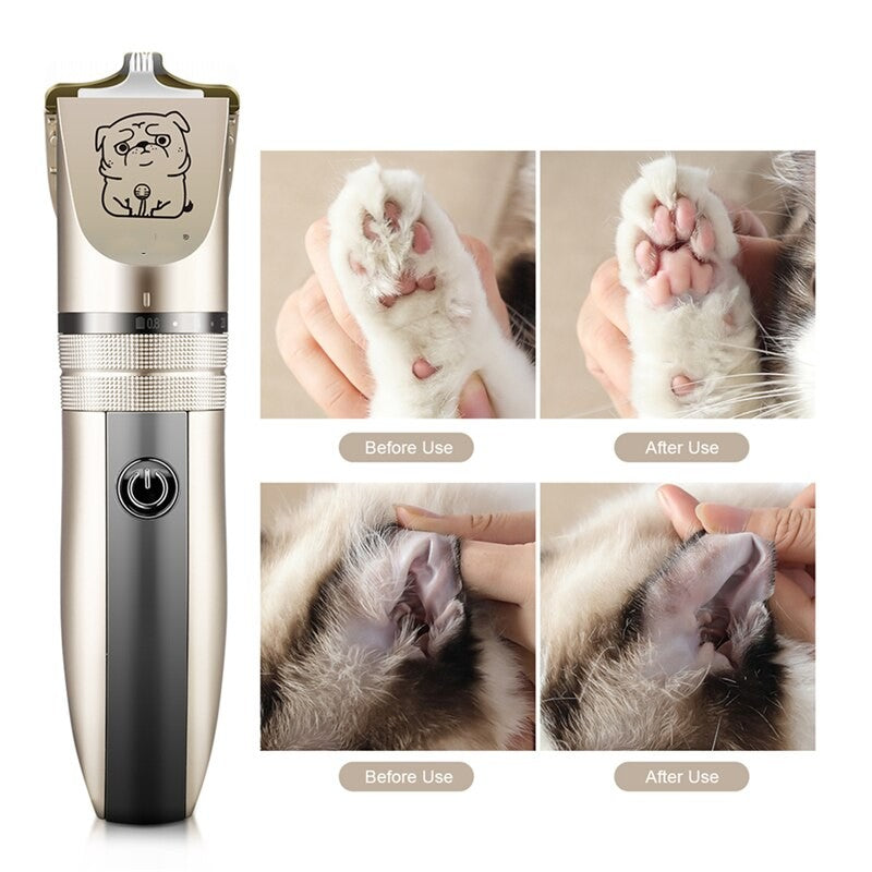 Professional Pets Hair Clipper R-Blade Hair Cutter Rechargeable Hair Trimmer Dog Cat Rabbit Foot Ear Hair Shaver Haircut Tool