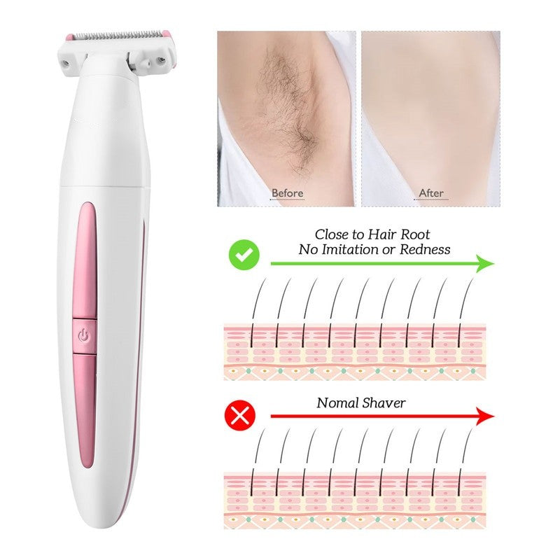 Waterproof Electric Women Epilator Hair Removal Face Bikini Legs Depilatory Trimmer Razors Lady Shaver Cordless Haircut Machine
