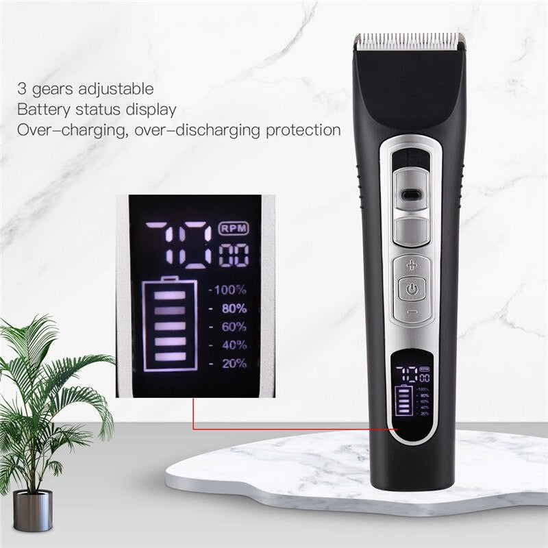 Electric Hair Clipper For Men Rechargeable Shaver Cordless Hair Cutter Digital Beard Hair Trimmer Barber Cutting Razor Machine