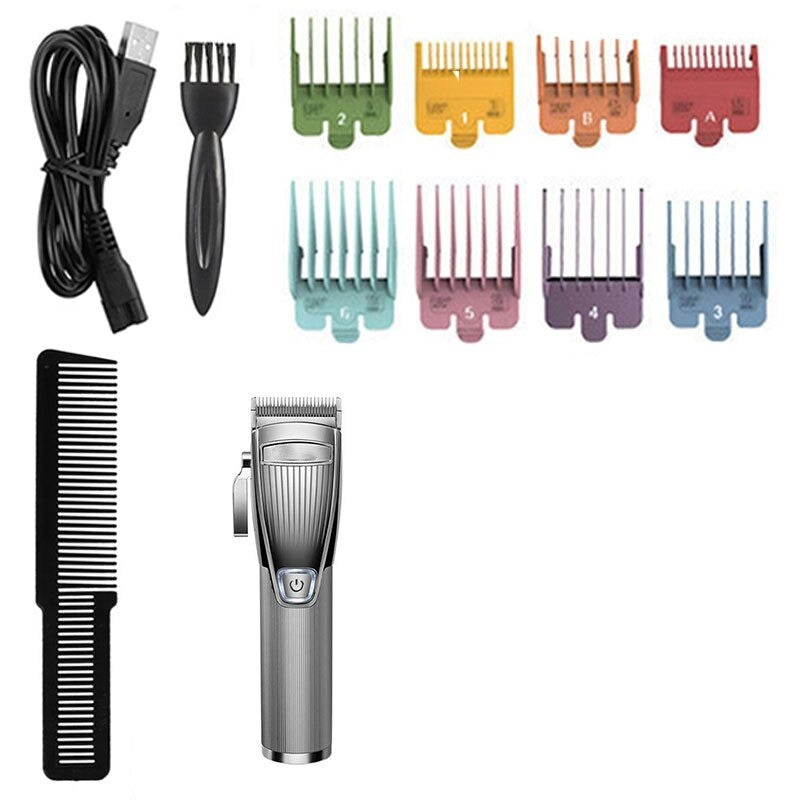 Metal Cord Cordless Hair Clipper Professional Rechargeable Adjustable Hair Trimmer Electric Hair Cutting Machine
