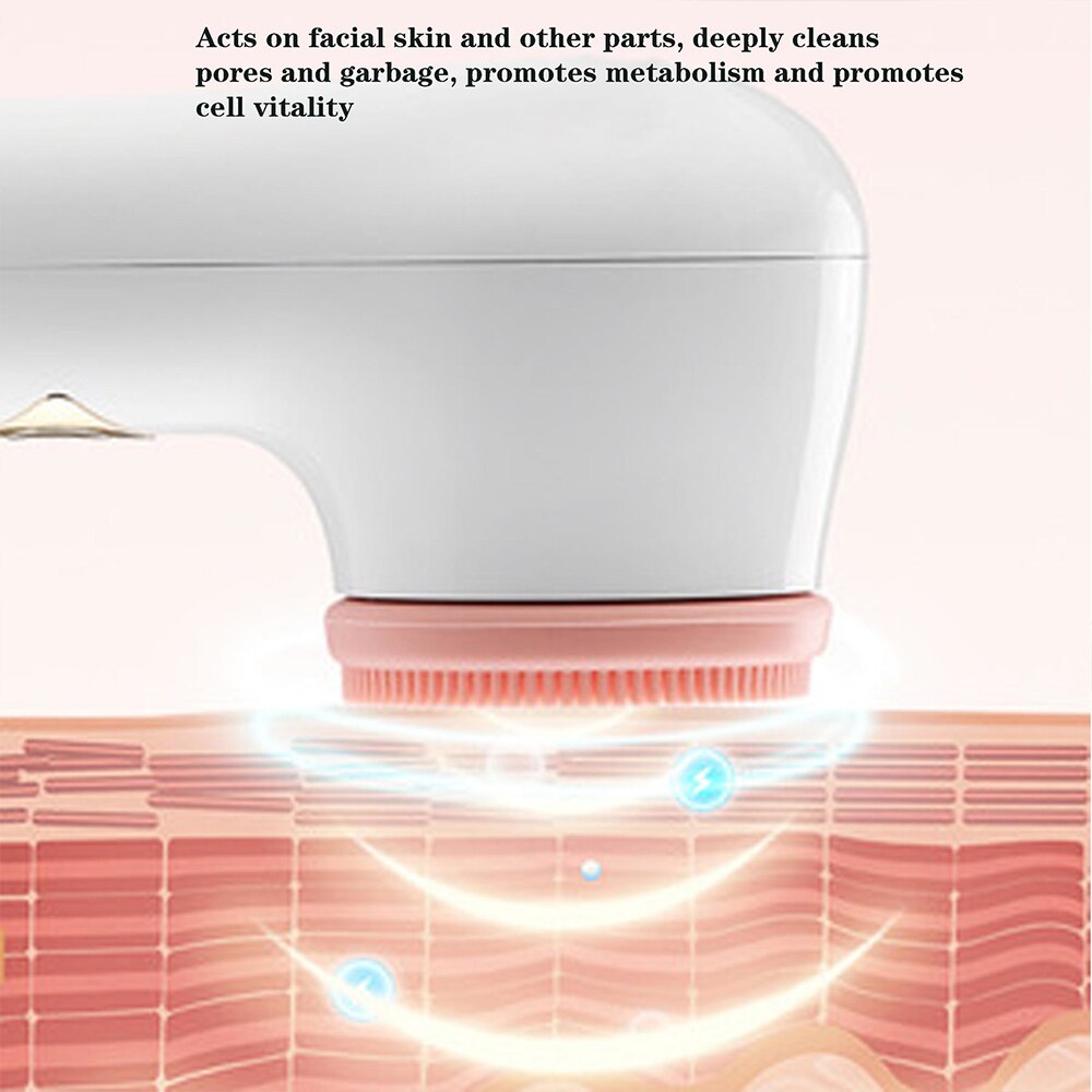 Electric Facial Cleansing Spin Brush Waterproof Face Scrubber Deep Cleaning Skin Exfoliation Makeup Remover Facial Spa Massager