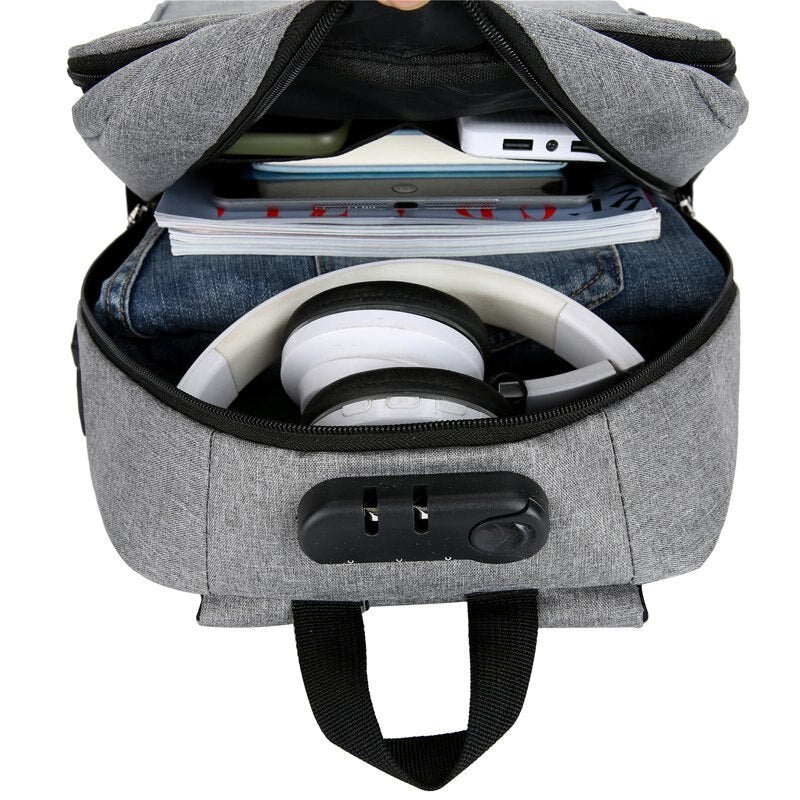 Backpack For Men Multifunctional Waterproof Oxford Cloth Urban Bag For Laptop 13.3 Inch USB Charging Luxury Gray Rucksack Men