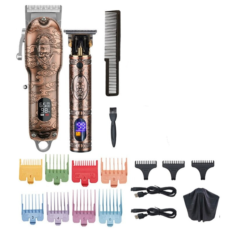 Professional Powerful 10w Hair Clipper Comb Kits Full Metal Shell Electric Beard Hair Trimmer for Men Barber Haircut Machine