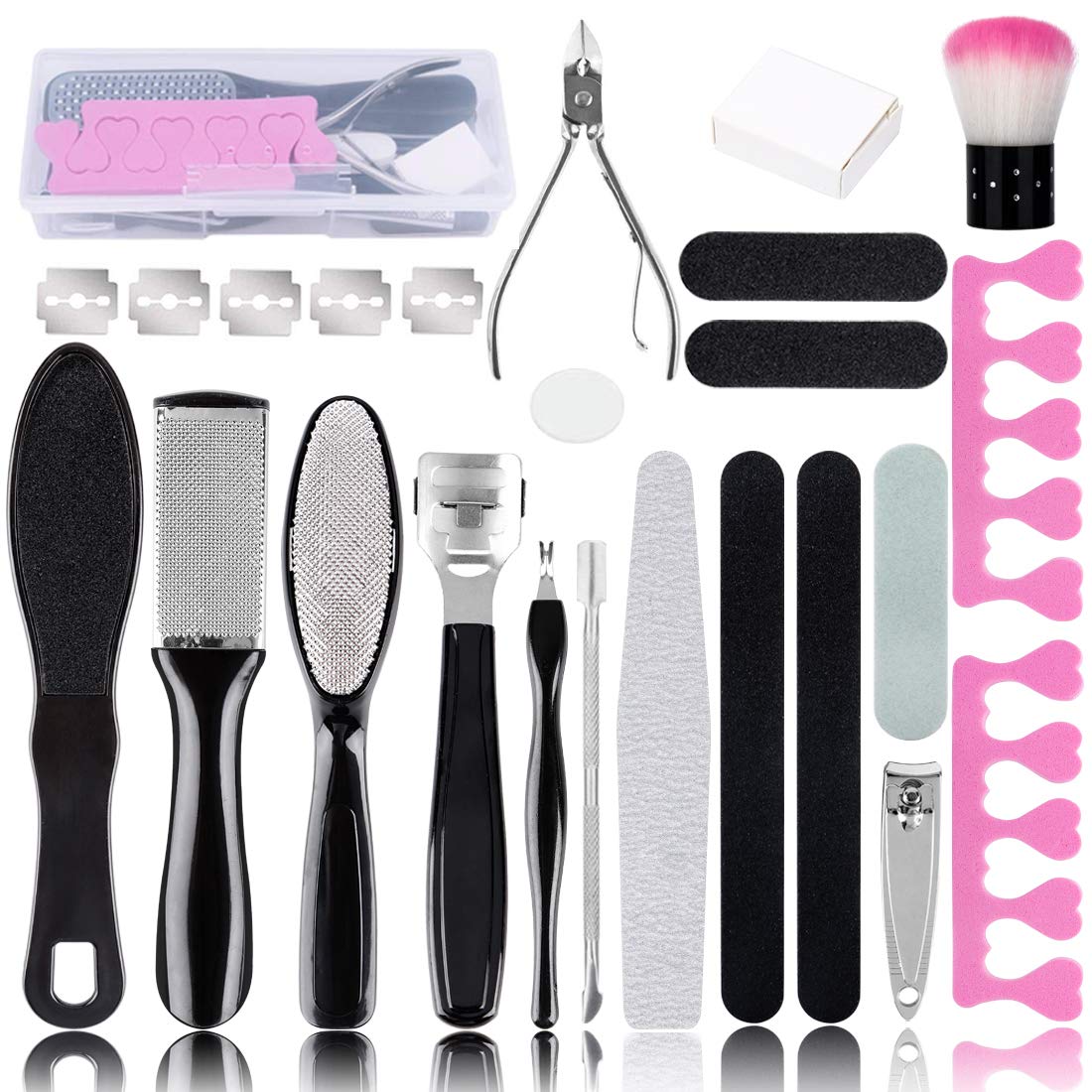 Professional Pedicure Kit 20 in 1 Professional Pedicure Tools Set Feet Scrubber Dead Skin Remover, Callus Remover for Foot Kit