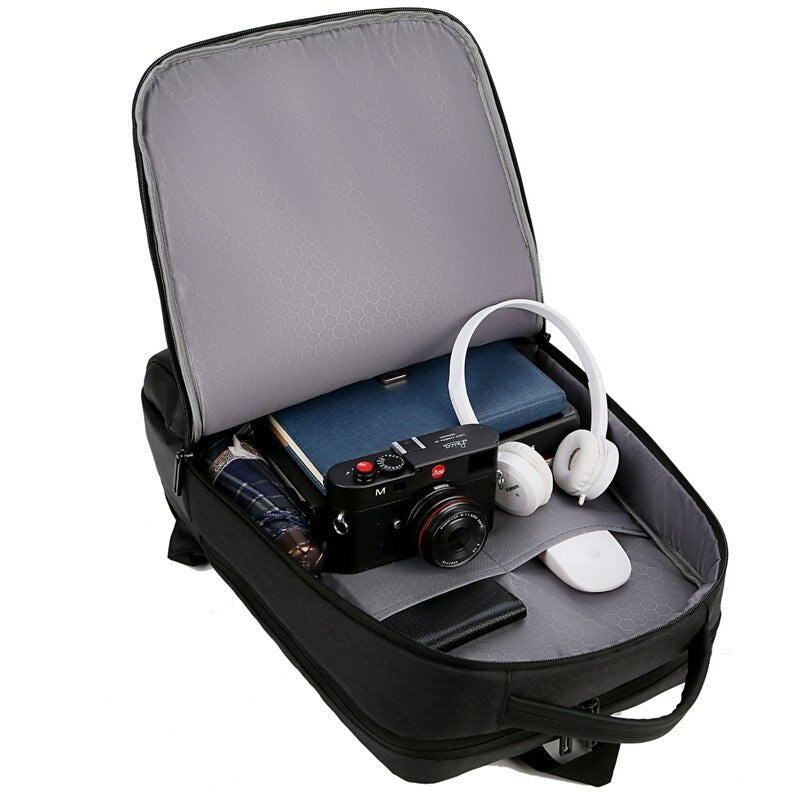 Mens Backpacks Multifunctional Waterproof Notebook Backbag USB Charging Business Oxford Cloth Rucksack For 15.6-inch Laptop