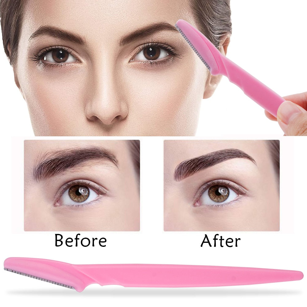 100Pcs Eyebrow Cutting Knife Blades Shaver Women Face Trimmer Hair Removal Eye Brow Cutters Portable Beauty Makeup Tools