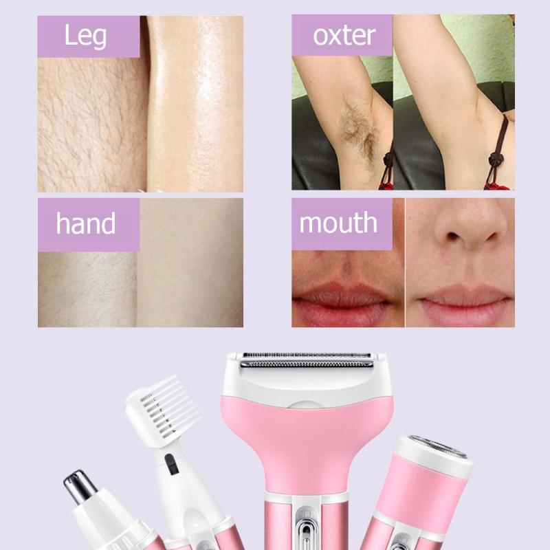 NEW 4 In 1 Women Razor Shaver Beauty Instrument Body Epilator Nose Hair Removal Machine Lady Shaver