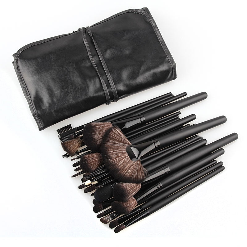 Professional 32pcs Black Makeup Brushes Set Powder Blusher Contour Cosmetic Beauty Tools Kit