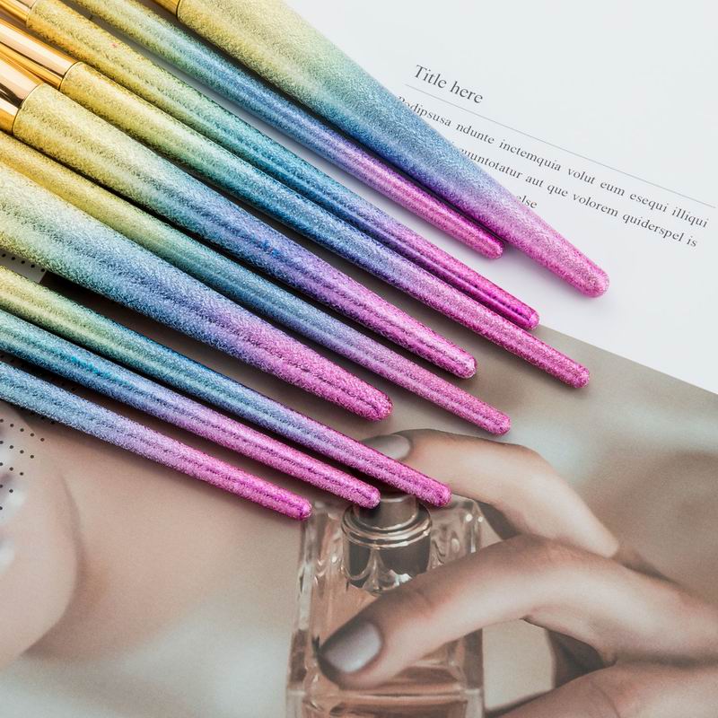 Professional 10pcs Makeup Brushes set Gradient Fan Powder Foundation Brush Eyeshaow Brush kit Best Quality Fantasy Brushes