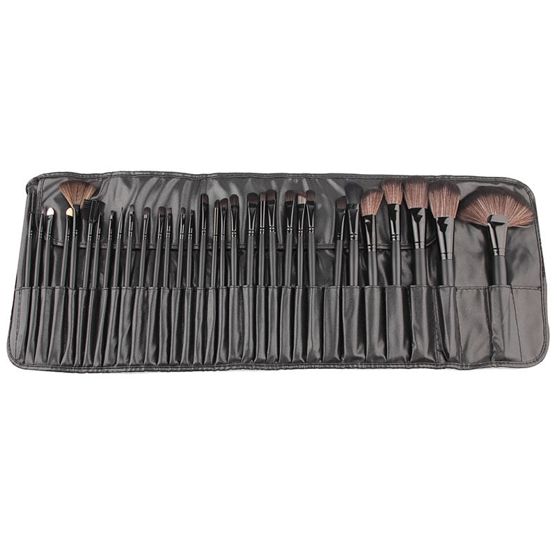 Professional 32pcs Black Makeup Brushes Set Powder Blusher Contour Cosmetic Beauty Tools Kit