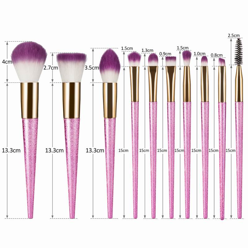 Professional 10pcs Makeup Brushes set Gradient Fan Powder Foundation Brush Eyeshaow Brush kit Best Quality Fantasy Brushes