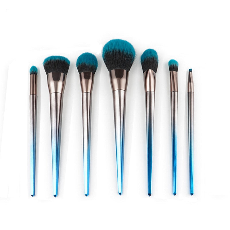 7pcs Makeup Brushes Set Diamond Handle Powder Foundation Blusher Contour Eyebrow Eyeshadow Brush Cosmetic Tools