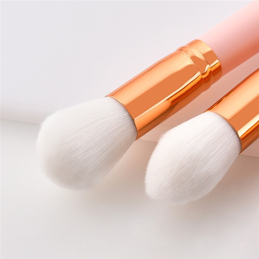 Professional 12pcs Makeup Brushes Set Beauty Tools Wooden Handle Pink Gold Small Fan Straight Foundation Brush Eye Kits