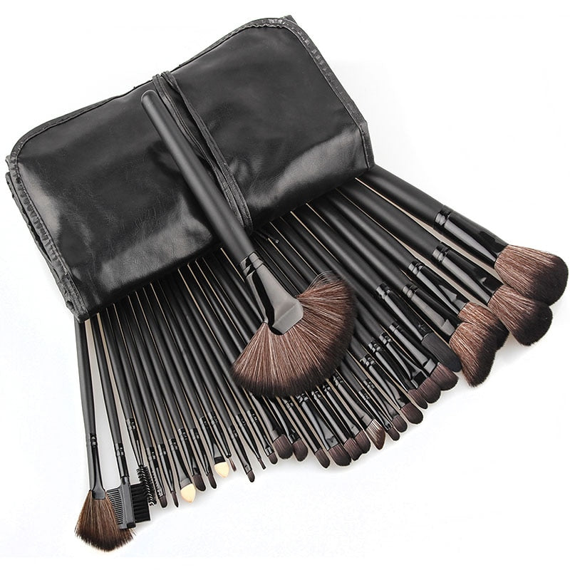 Professional 32pcs Black Makeup Brushes Set Powder Blusher Contour Cosmetic Beauty Tools Kit