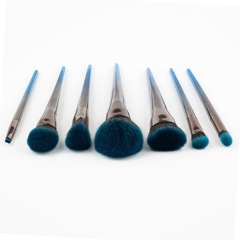 7pcs Makeup Brushes Set Diamond Handle Powder Foundation Blusher Contour Eyebrow Eyeshadow Brush Cosmetic Tools
