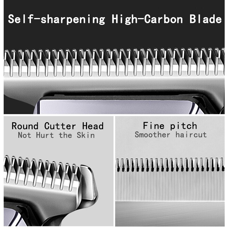 LCD Electric Hair Clipper for Men USB 1200mAh Electric Beard Trimmer Barber Hair Cutting Machine 2-speed Adjustment 5w